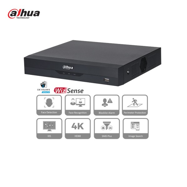 Записващ NVR 8 камери Dahua AI функции за хора/мпс/зони-2108-I2